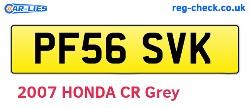 PF56SVK are the vehicle registration plates.
