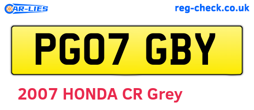PG07GBY are the vehicle registration plates.