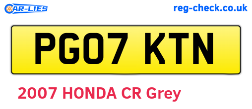 PG07KTN are the vehicle registration plates.