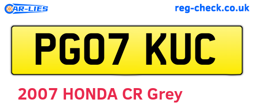 PG07KUC are the vehicle registration plates.