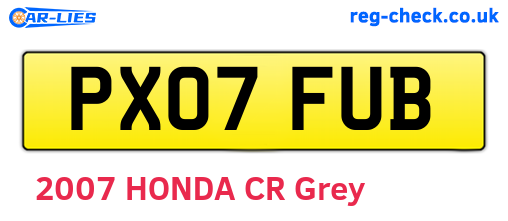 PX07FUB are the vehicle registration plates.