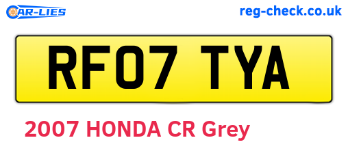 RF07TYA are the vehicle registration plates.