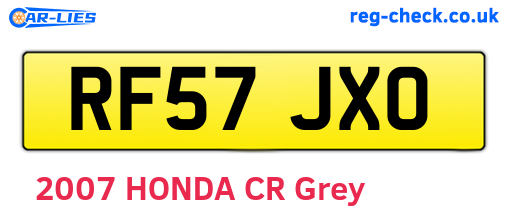 RF57JXO are the vehicle registration plates.