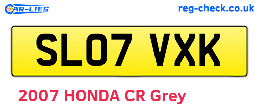 SL07VXK are the vehicle registration plates.