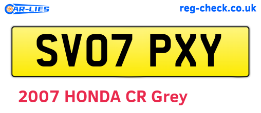 SV07PXY are the vehicle registration plates.