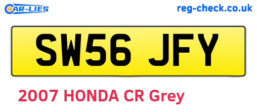 SW56JFY are the vehicle registration plates.