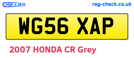 WG56XAP are the vehicle registration plates.
