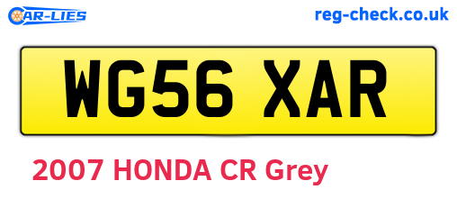 WG56XAR are the vehicle registration plates.