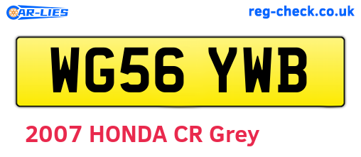 WG56YWB are the vehicle registration plates.
