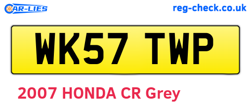 WK57TWP are the vehicle registration plates.