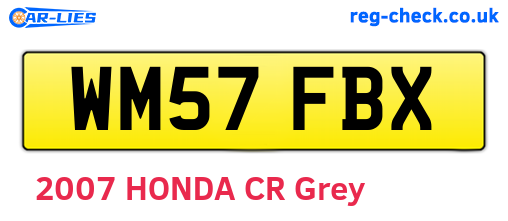 WM57FBX are the vehicle registration plates.