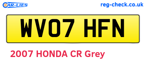 WV07HFN are the vehicle registration plates.