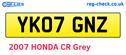 YK07GNZ are the vehicle registration plates.