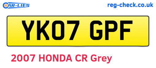 YK07GPF are the vehicle registration plates.