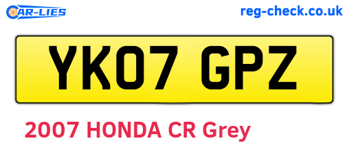 YK07GPZ are the vehicle registration plates.