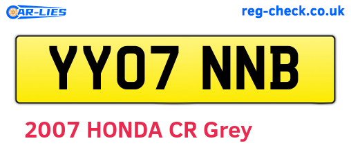 YY07NNB are the vehicle registration plates.