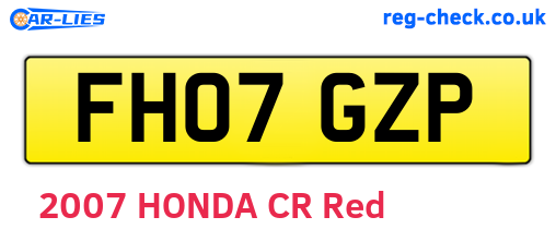 FH07GZP are the vehicle registration plates.