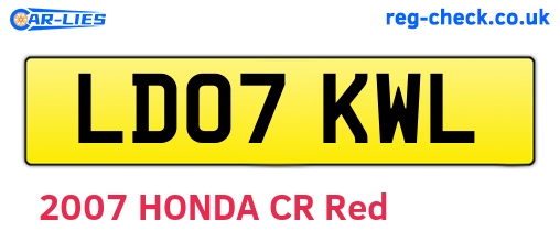 LD07KWL are the vehicle registration plates.