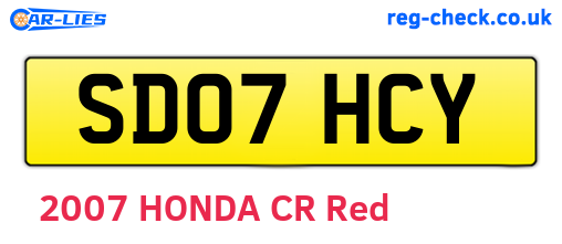 SD07HCY are the vehicle registration plates.