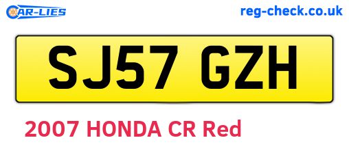 SJ57GZH are the vehicle registration plates.