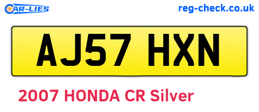 AJ57HXN are the vehicle registration plates.