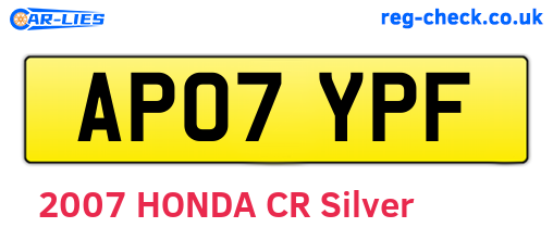 AP07YPF are the vehicle registration plates.