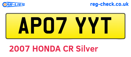 AP07YYT are the vehicle registration plates.