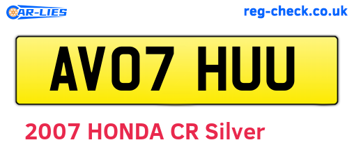 AV07HUU are the vehicle registration plates.