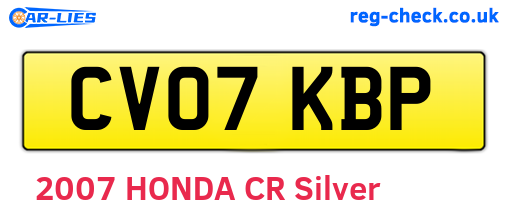CV07KBP are the vehicle registration plates.