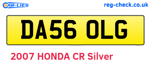 DA56OLG are the vehicle registration plates.