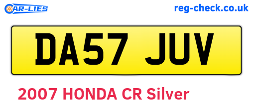 DA57JUV are the vehicle registration plates.