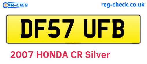DF57UFB are the vehicle registration plates.