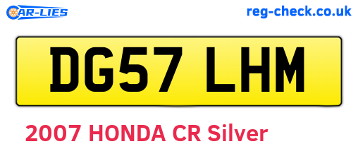 DG57LHM are the vehicle registration plates.
