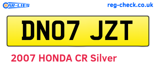 DN07JZT are the vehicle registration plates.