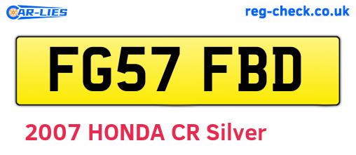 FG57FBD are the vehicle registration plates.