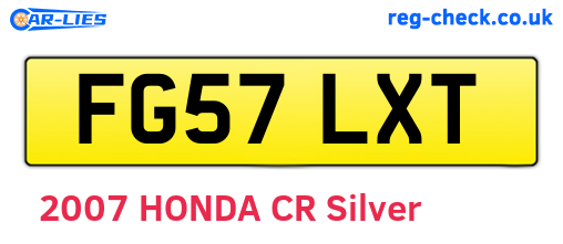 FG57LXT are the vehicle registration plates.