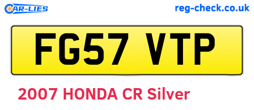 FG57VTP are the vehicle registration plates.