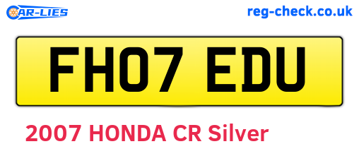 FH07EDU are the vehicle registration plates.