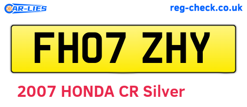 FH07ZHY are the vehicle registration plates.