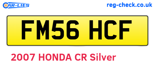 FM56HCF are the vehicle registration plates.