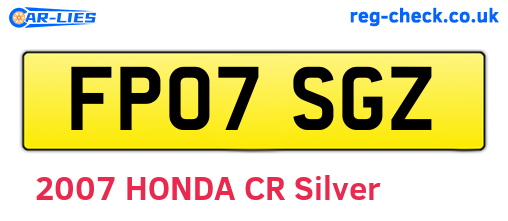 FP07SGZ are the vehicle registration plates.