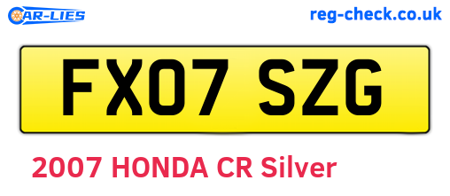 FX07SZG are the vehicle registration plates.
