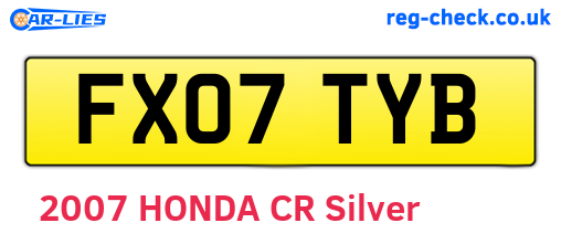 FX07TYB are the vehicle registration plates.