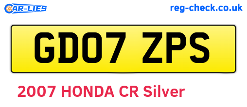 GD07ZPS are the vehicle registration plates.