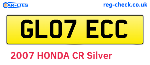 GL07ECC are the vehicle registration plates.
