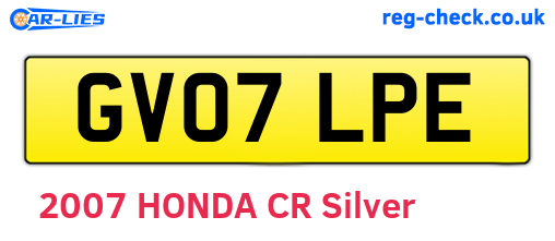 GV07LPE are the vehicle registration plates.