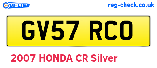 GV57RCO are the vehicle registration plates.