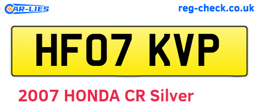 HF07KVP are the vehicle registration plates.
