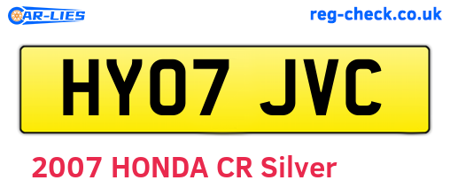 HY07JVC are the vehicle registration plates.