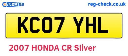 KC07YHL are the vehicle registration plates.